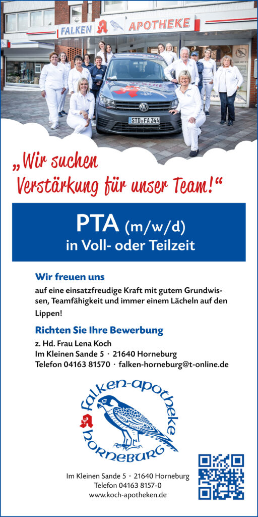 Stellenanzeige PTA der Falken Apotheke Horneburg